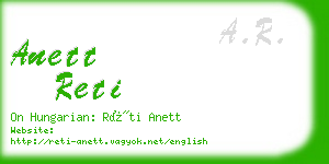 anett reti business card